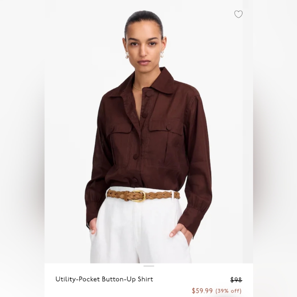 Madewell Brown Utility-Pocket Button-Up Shirt